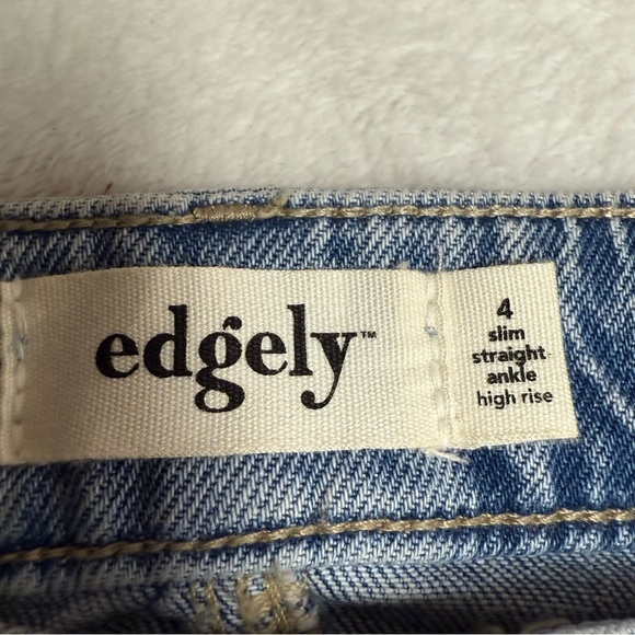 Edgely size 4 slim straight ankle high rise jeans with sparkles - Picture 6 of 6